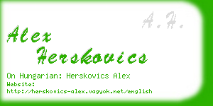 alex herskovics business card